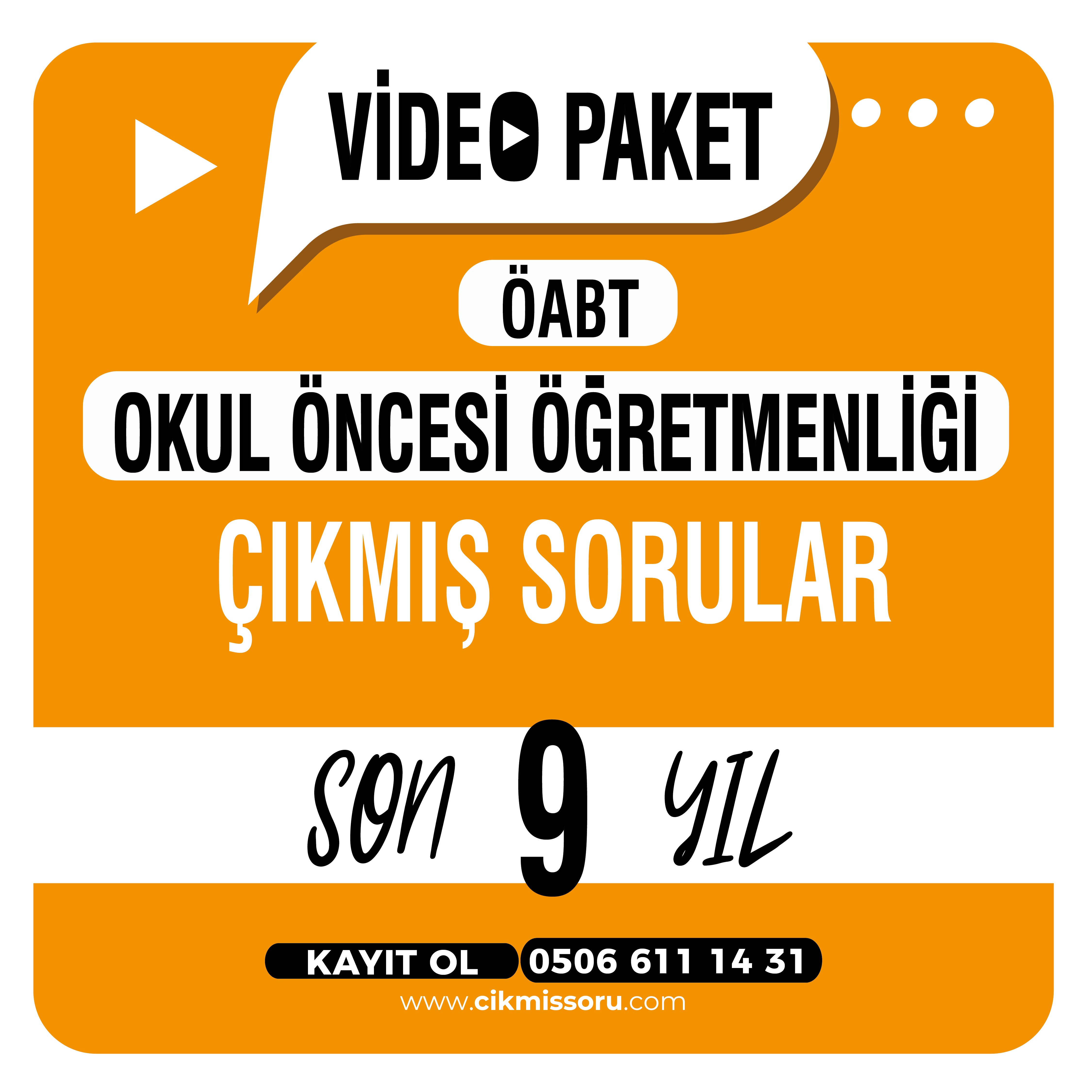 Okul Öncesi Öabt Çıkmış Sorular Konu Tasnifli Son 9 Yıl Video Paketi