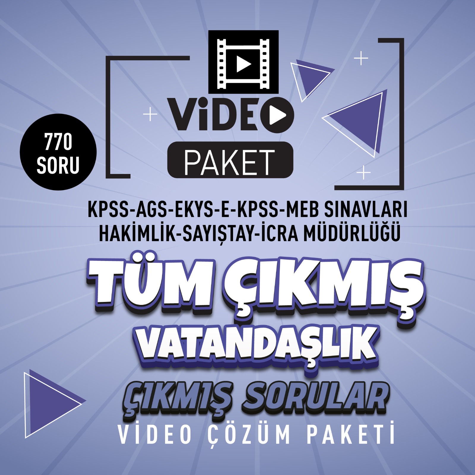 2026 Tüm Sınavlar Vatandaşlık Orijinal Çıkmış Sorular Video Paketi 