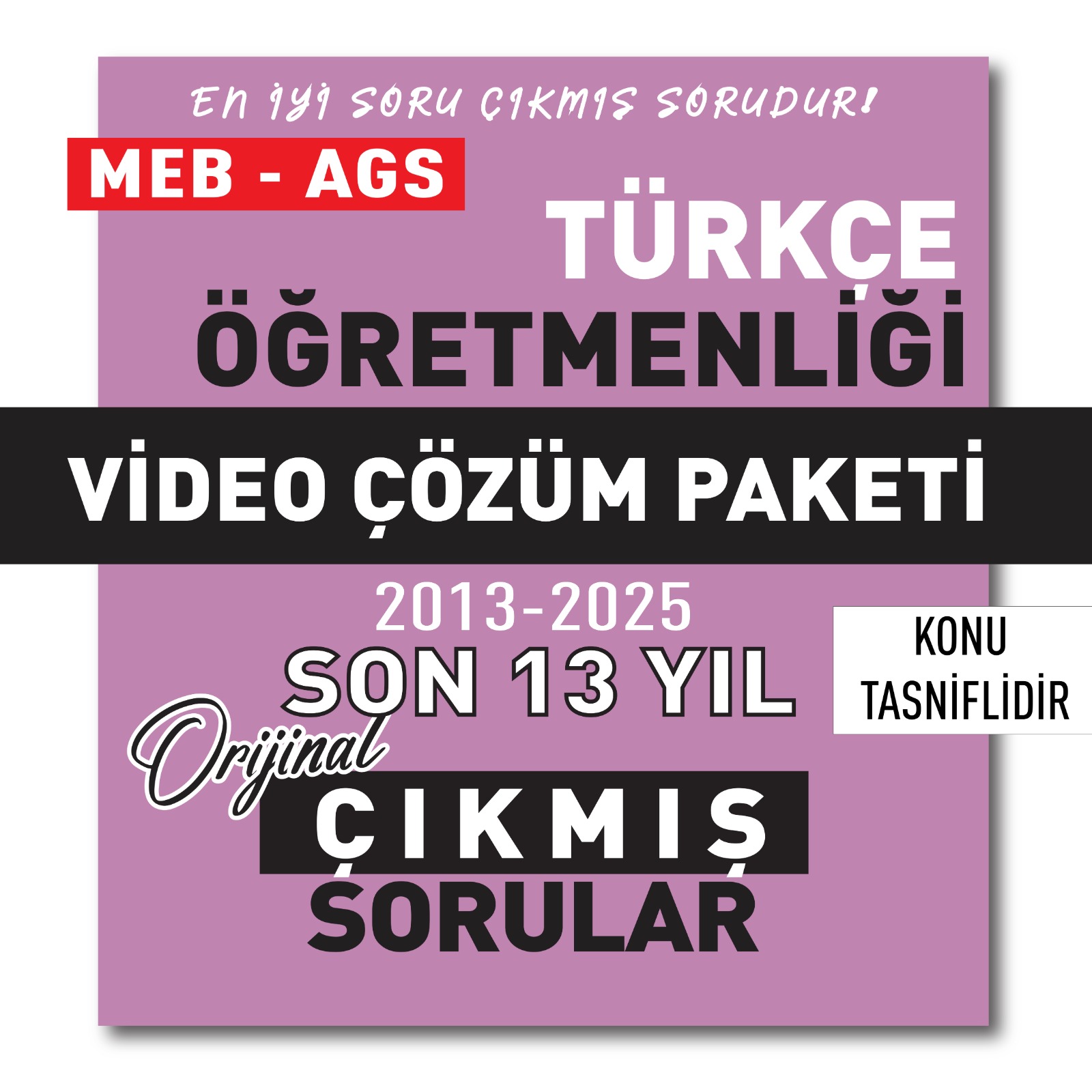 2026 Meb Ags Öabt Türkçe Öğretmenliği Çıkmış Sorular (2013-2025 Yılları) Video Paketi 