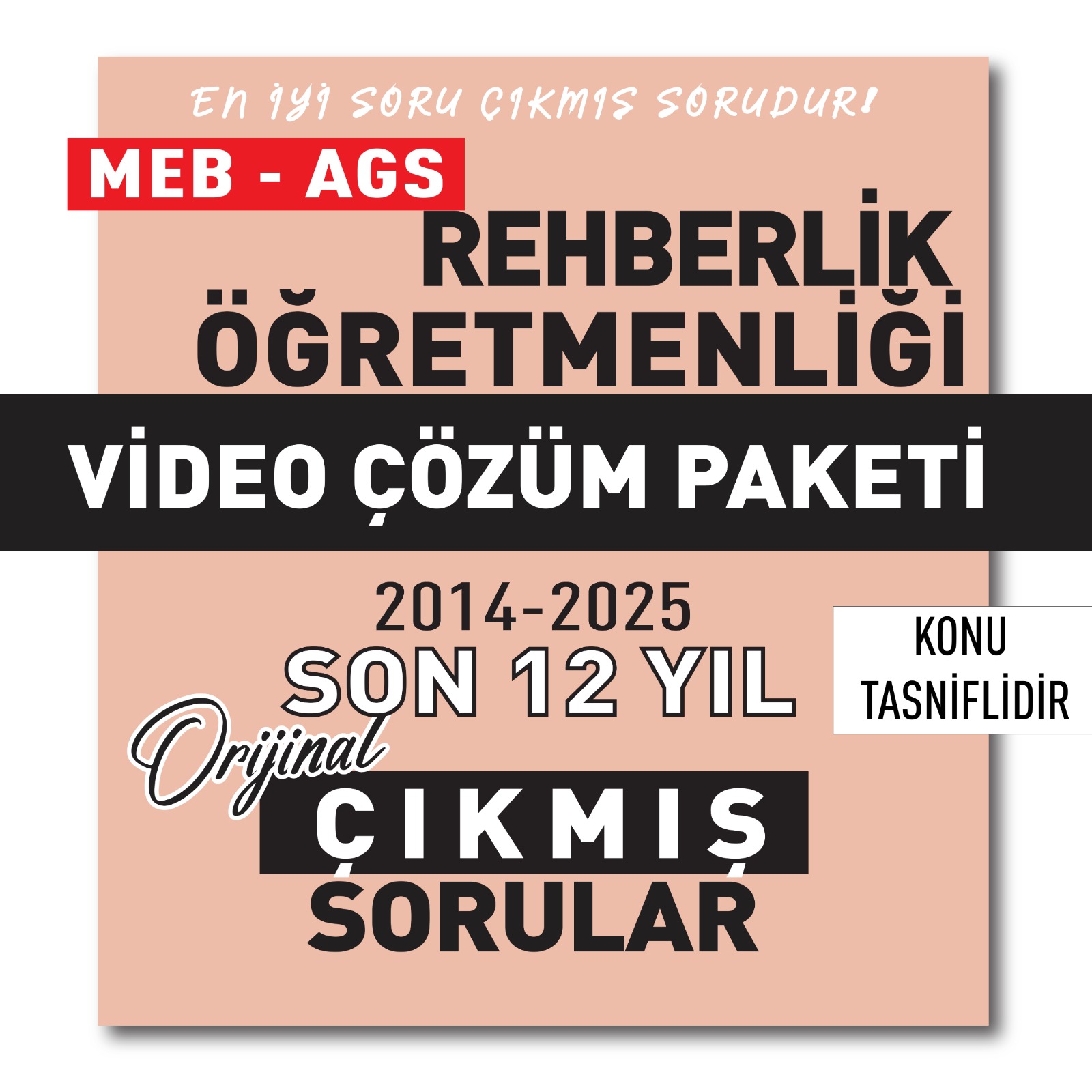 2026 Meb Ags Öabt Rehberlik Öğretmenliği Son 12 Yıl (2014-2025) Çıkmış Sorular Video Çözüm Paketi
