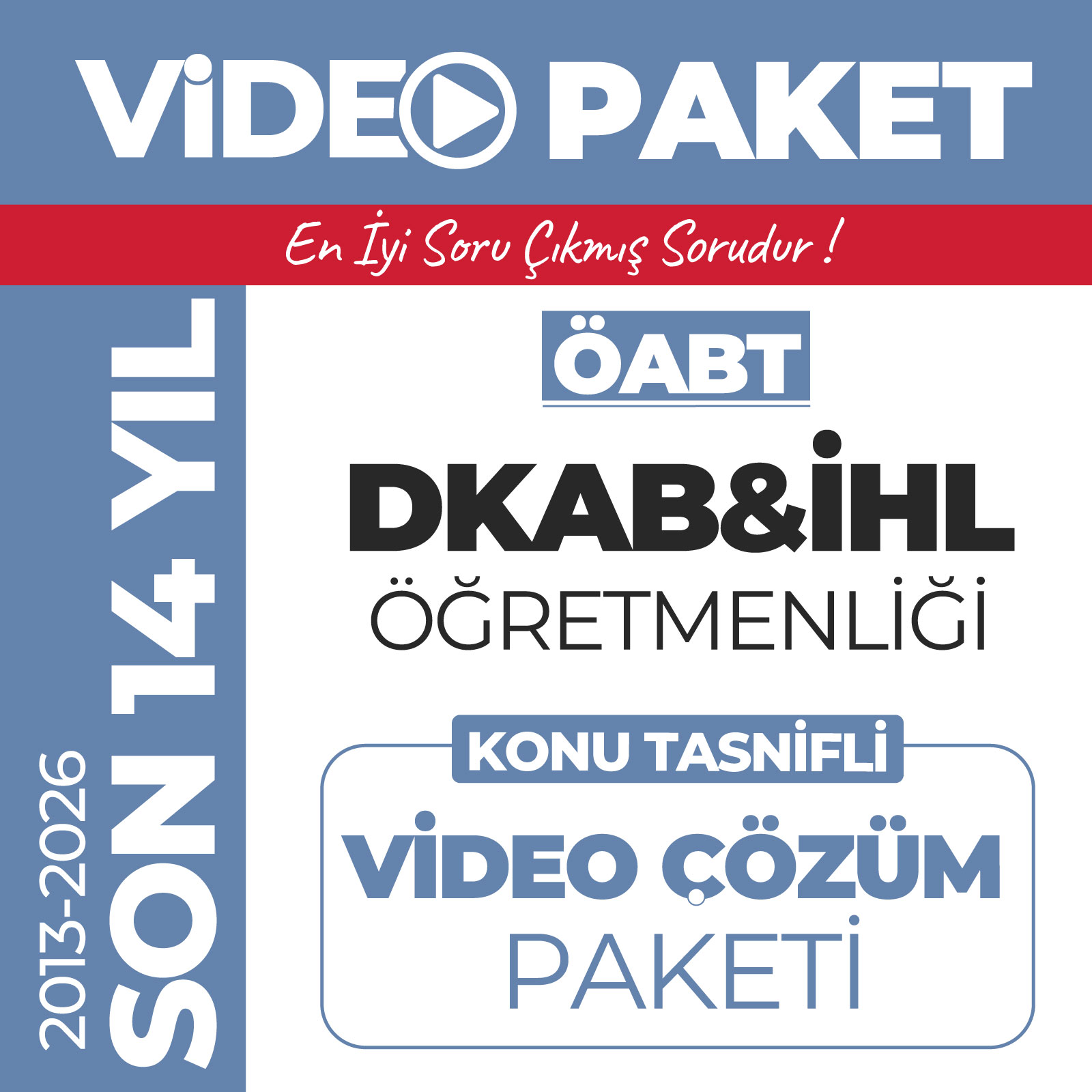2027 Meb Ags Öabt DKAB-İHL Son 14 Yıl Çıkmış Sorular (2013-2026 Yılları) Video Paketi