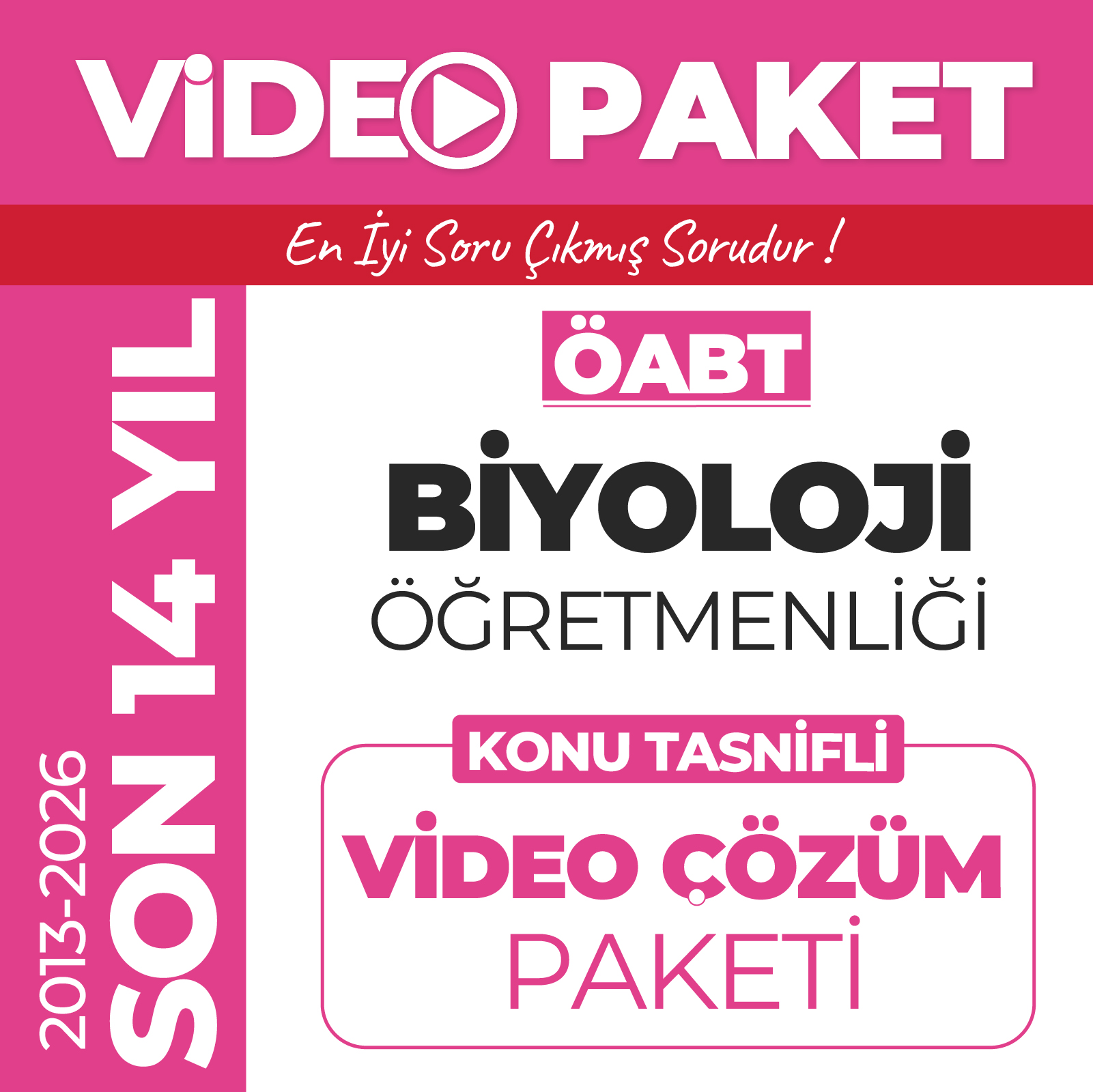 2027 Meb Ags Öabt Biyoloji Öğretmenliği Son 14 Yıl Çıkmış Sorular (2013-2026 Yılları) Video Paketi