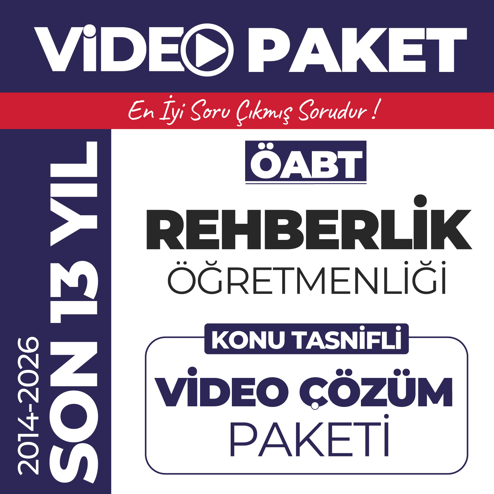 2027 Meb Ags Öabt Rehberlik Öğretmenliği Son 13 Yıl Çıkmış Sorular (2014-2026 Yılları) Video Paketi
