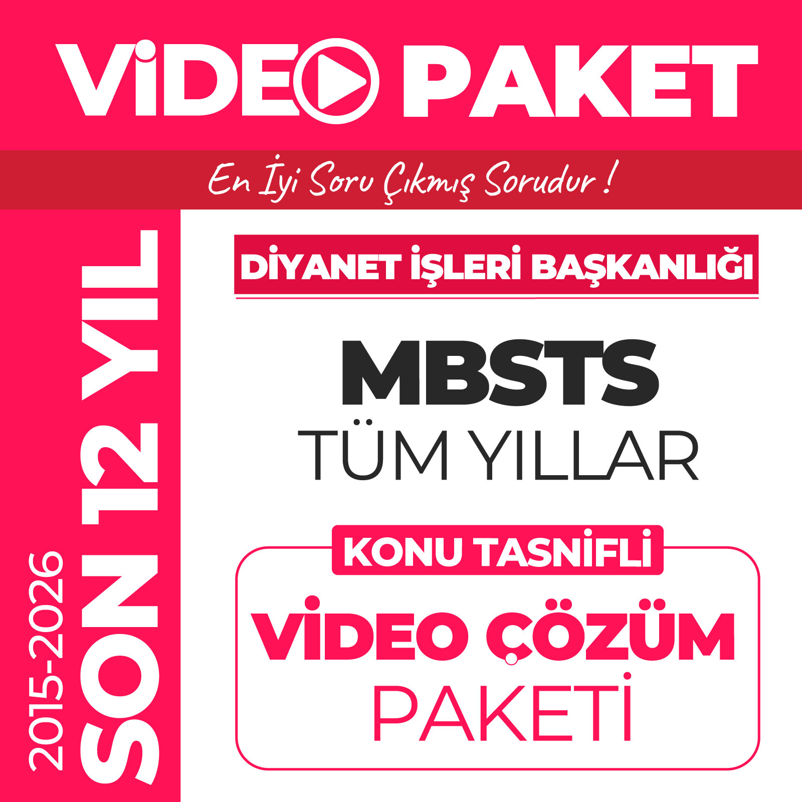 2027 MBSTS Tüm Yıllar (2015-2026) Çıkmış Sorular Video Çözüm Paketi